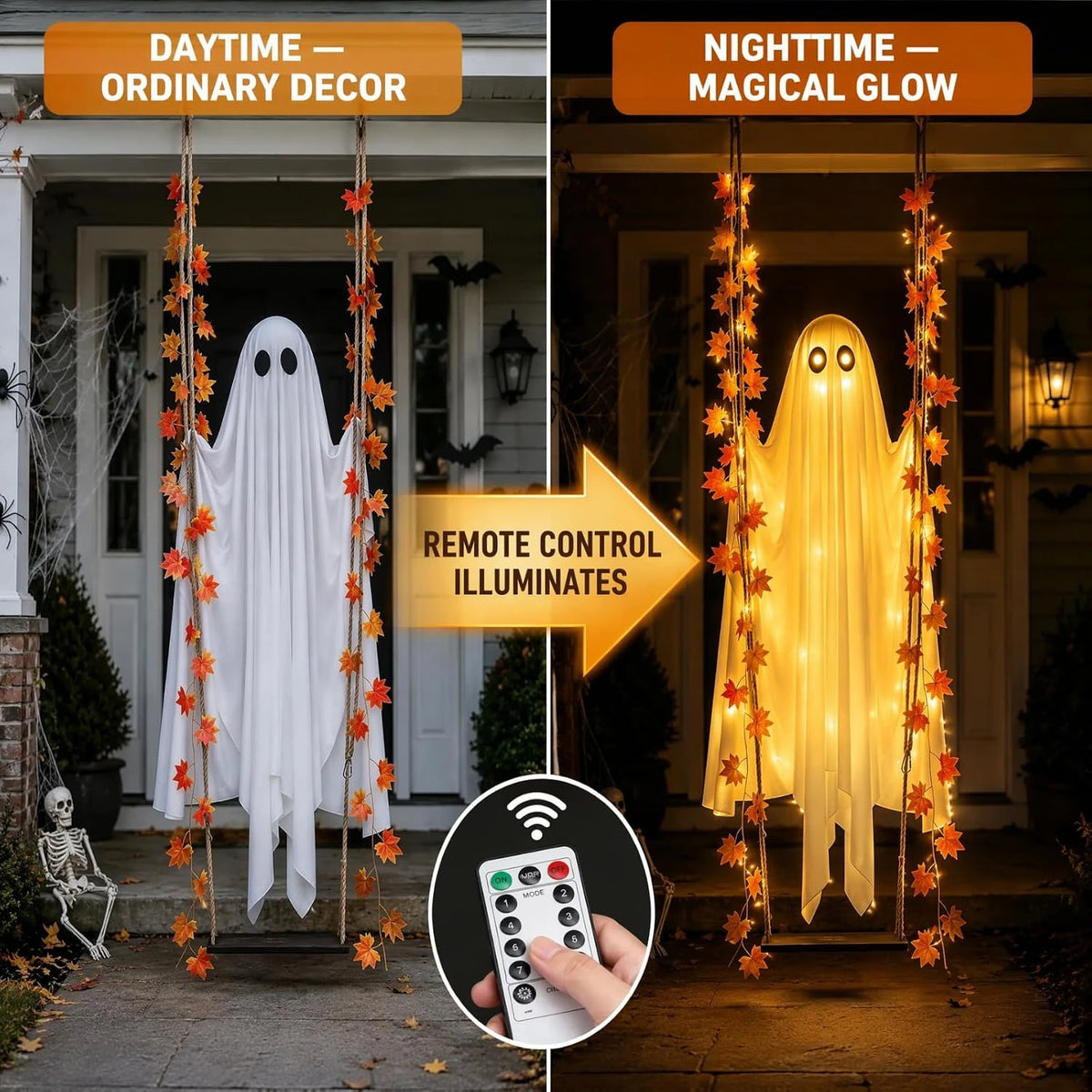 Spooki – Fantasma colgante con luz LED