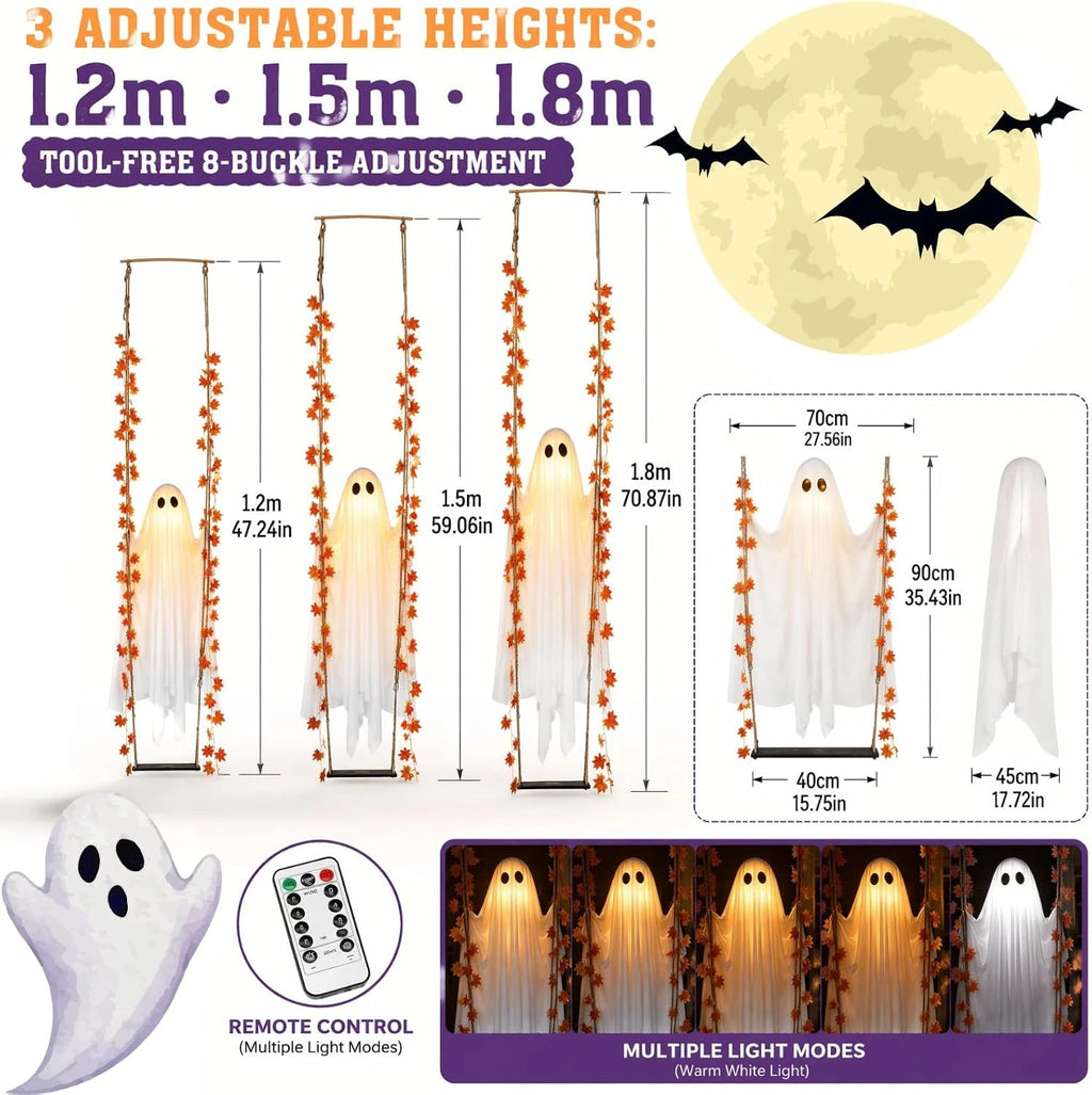 Spooki – Fantasma colgante con luz LED