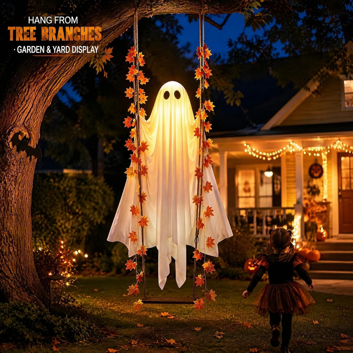 Spooki – Fantasma colgante con luz LED