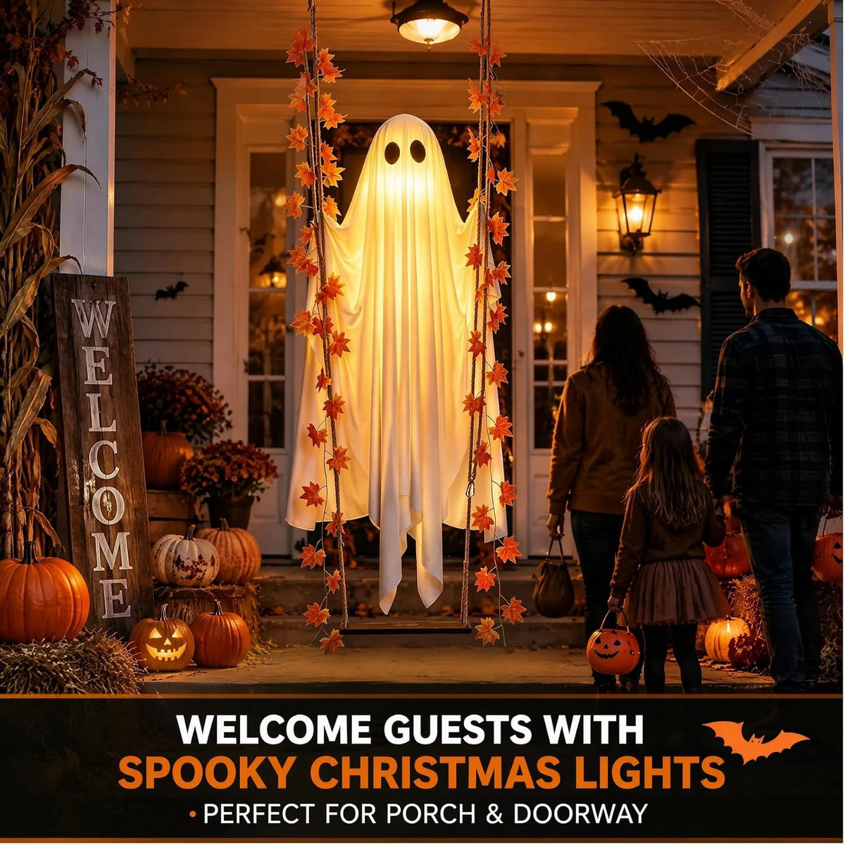 Spooki – Fantasma colgante con luz LED