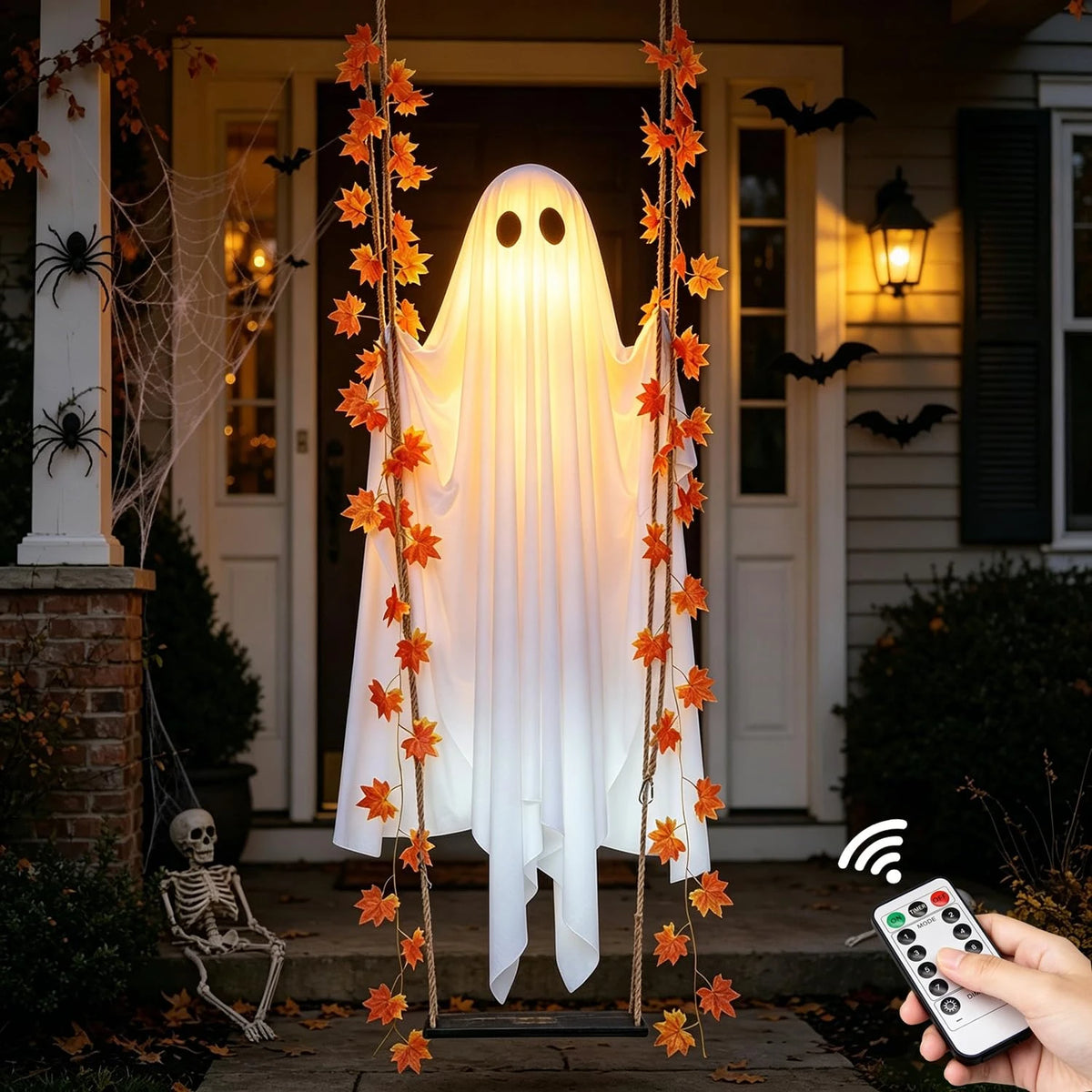 Spooki – Fantasma colgante con luz LED